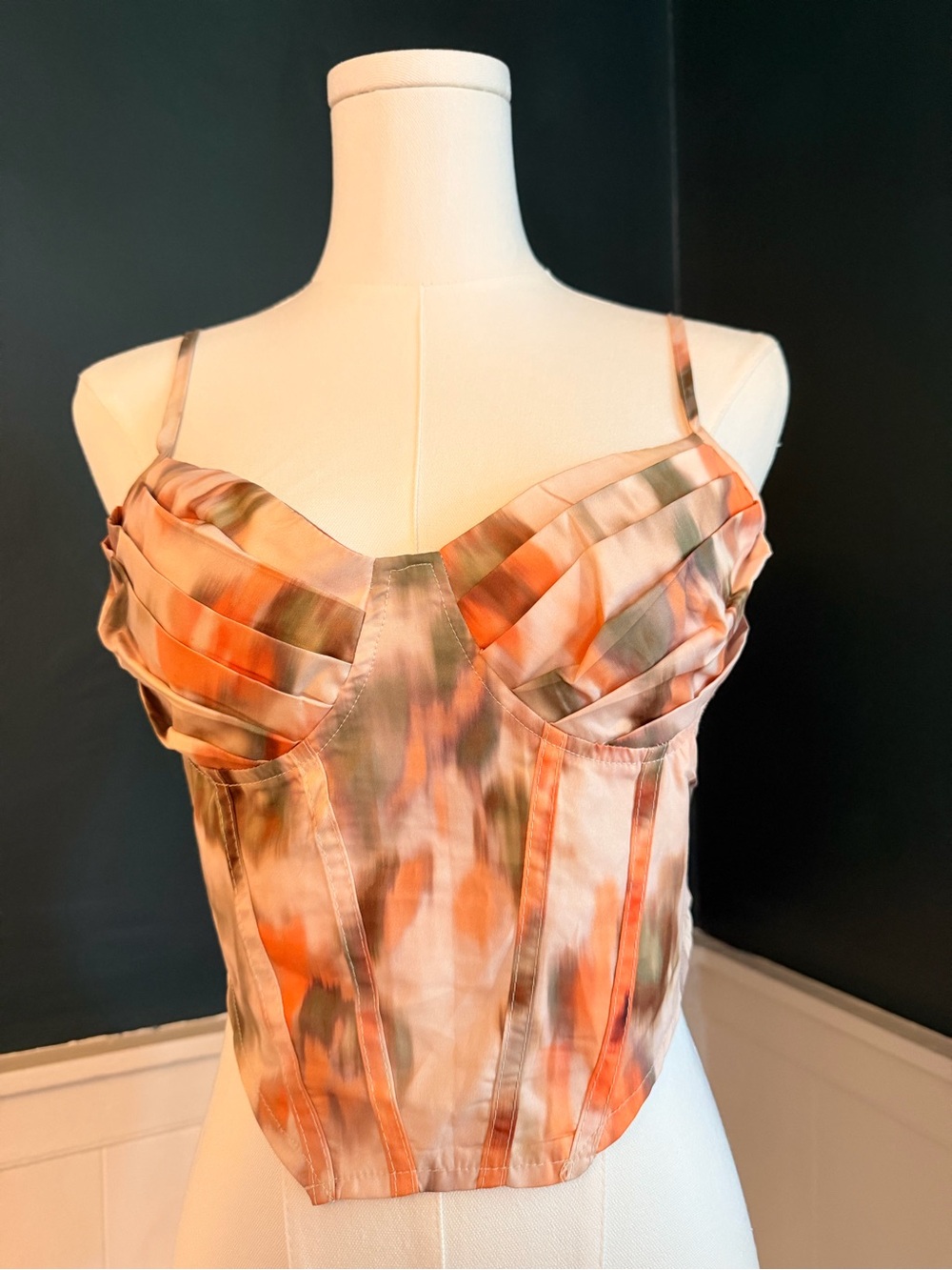 SHEIN MOD Tie Dye Bustier Corset Structure Cami Top Size M